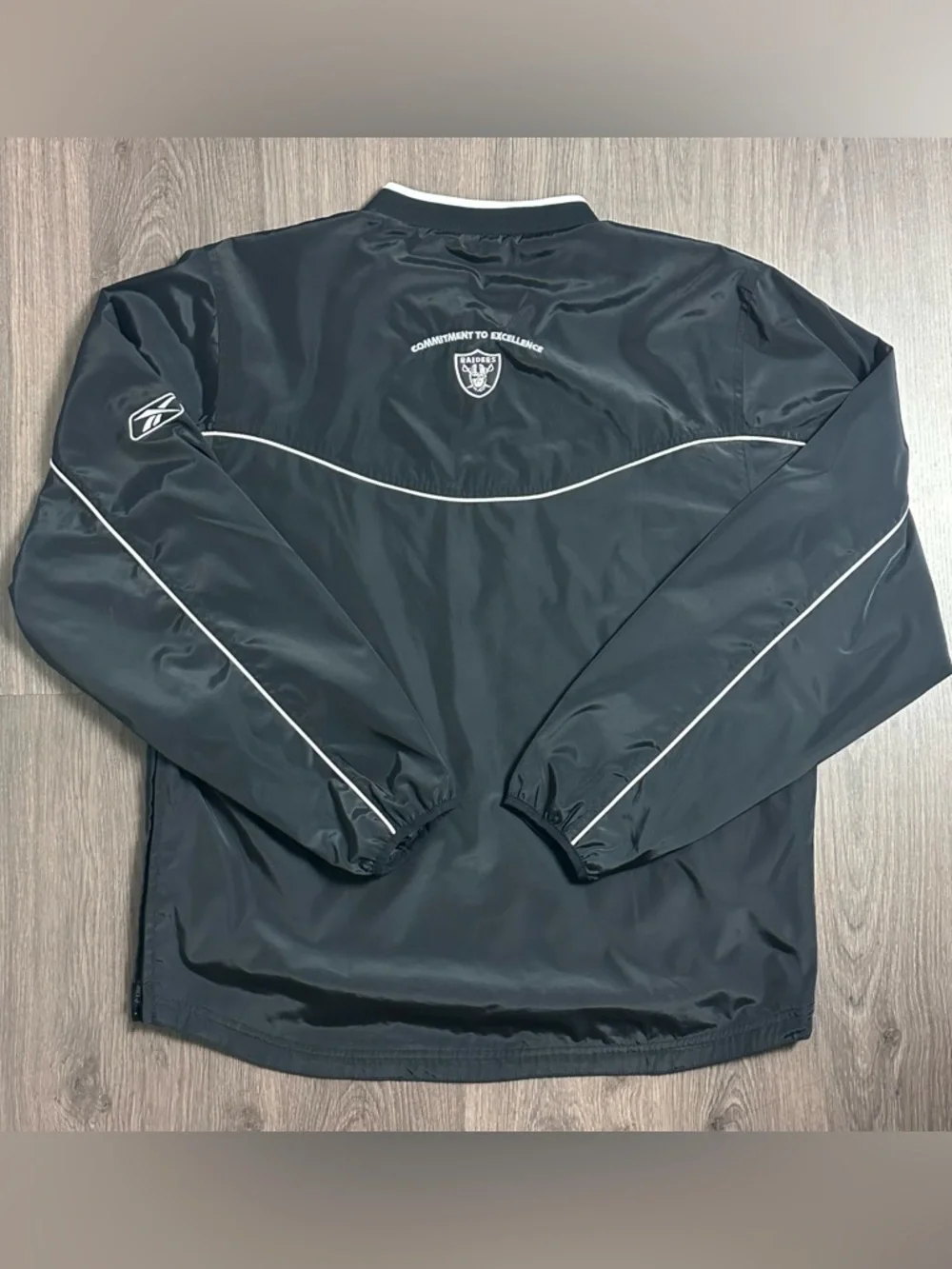 Vintage 90s Oakland Raiders Windbreaker Jacket Reebok Pullover - Picture 5 of 9